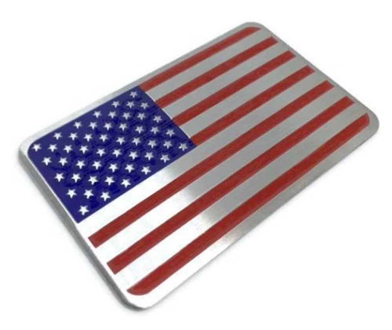 Muzzys-Premium Aluminum- United States American Flag Decal Emblem Sticker Badge 3.125"x2" Universal Stick Anywhere 4th of July Car Truck Bumper Window Glass Stocking Stuffer USA - Image 4